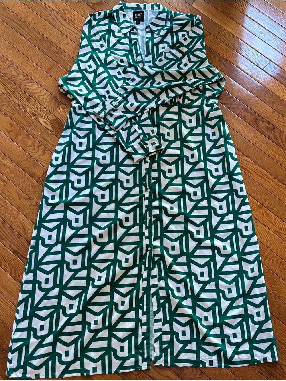 ASOS Curve Long Sleeve Maxi Button-Up Dress